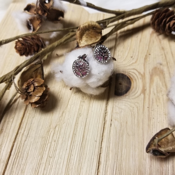 🌳🌳Beautiful Purple Fire Opal Earrings 🌳🌳 - Picture 8 of 10